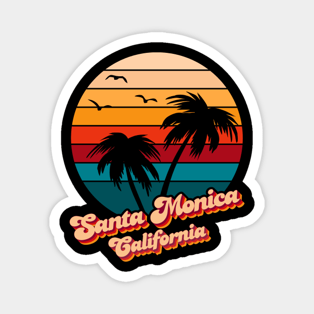 Santa Monica California Magnet by Jennifer