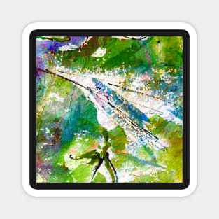 Intuitive Organic Abstract Watercolor in Green Magnet