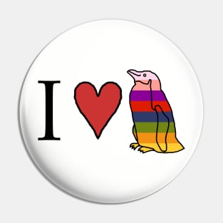 I Love a Rainbow Penguin Pin