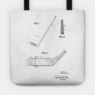 Hockey Stick Vintage Patent Hand Drawing Tote