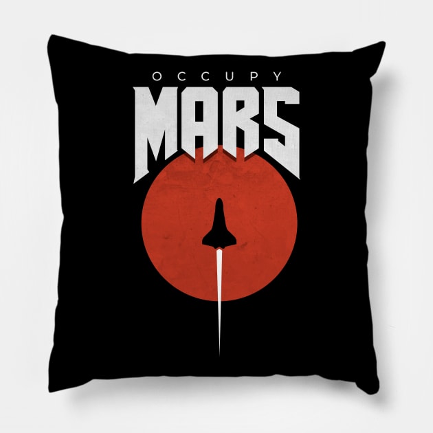 Occupy Mars Pillow by tyleraldridgedesign