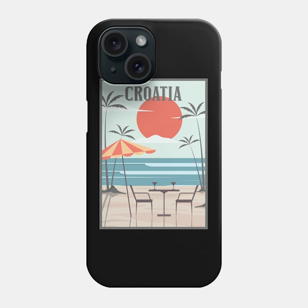 Croatia honeymoon retro Phone Case by NeedsFulfilled