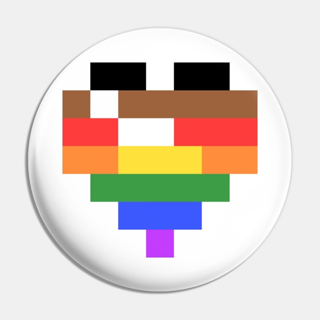 Pixel Heart - LGBT+ Pride Pin by MintyMiamice