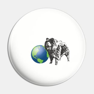 Chow Chow Happy Earth Day T-Shirt Pin