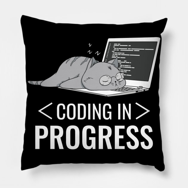 Programming Developer Coding Cat Pillow by Tobias Store