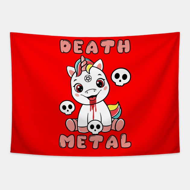 Death Metal Unicorn (Br00tal Version) Tapestry by lilmousepunk