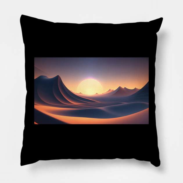 Beautiful scenery of landscapes from Sand dune with the sun Pillow by WODEXZ