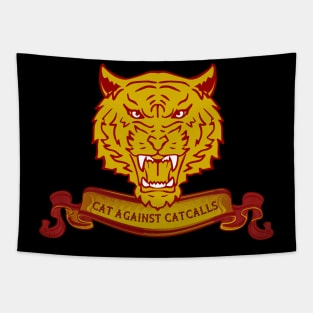 Vintage style Cat Tiger against catcalls Tapestry