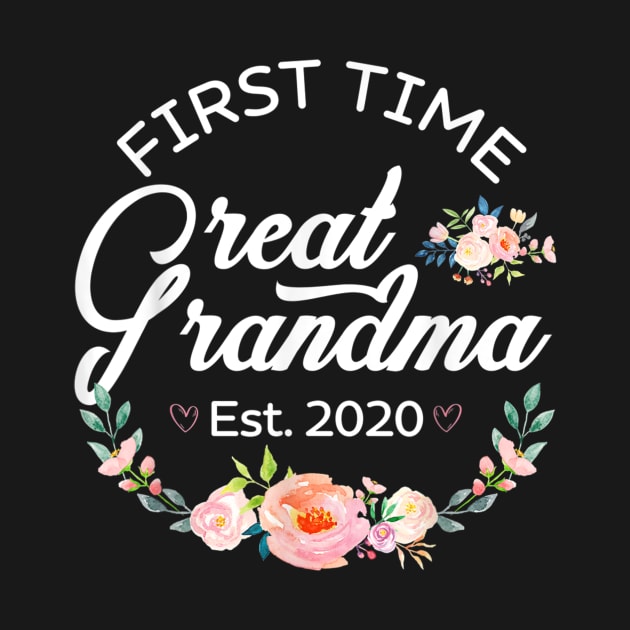 Womens Promoted to Great Grandma Est 2020 First Time Gift by sousougaricas