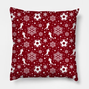 Soccer Christmas Wrapping Paper Pattern Pillow