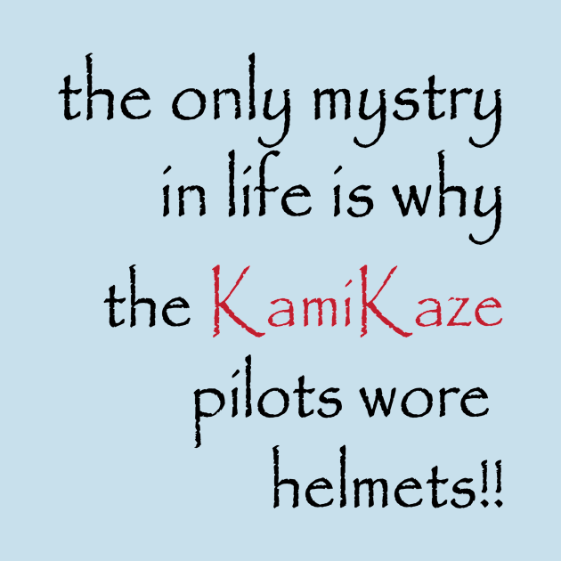 the only mystry in life is why the KamiKaze pilots wore helmets!! by brandseril