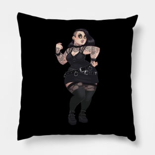 Punk woman Onyx Pillow