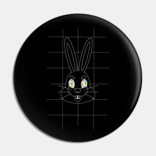 GRID DRAWING of a easter bunny white Pin