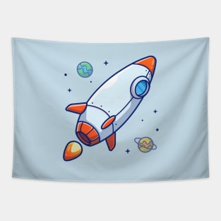 Rocket And Planets Tapestry