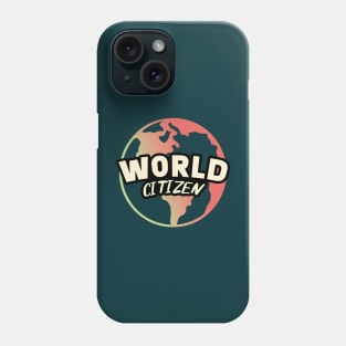 World Citizen || Minimalist Planet Earth || Colorful World Map Phone Case