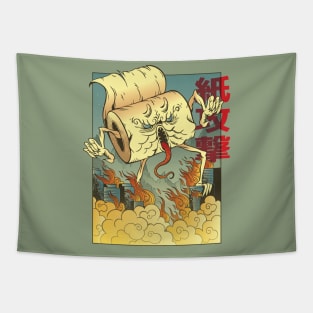 JAPANESE TOILET PAPER MONSTER Tapestry