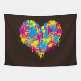 CMYK Messy Heart Tapestry