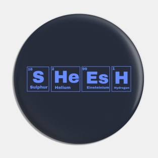 Sheesh Text Periodic Table Slogan Blue Pin