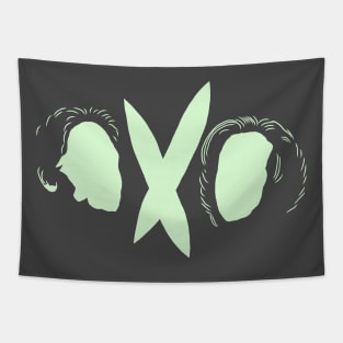 X Files Mulder Scully Minimalist Tapestry