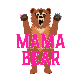 Mama Bear with Pink Nail Polish T-Shirt