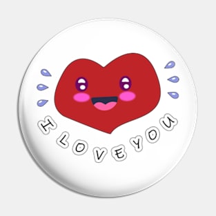 I love you, heart I love you, Valentine's Day Pin