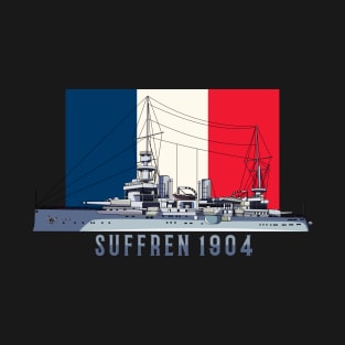 Suffren French 1904 Battleship Diagram Vintage Flag Gift T-Shirt