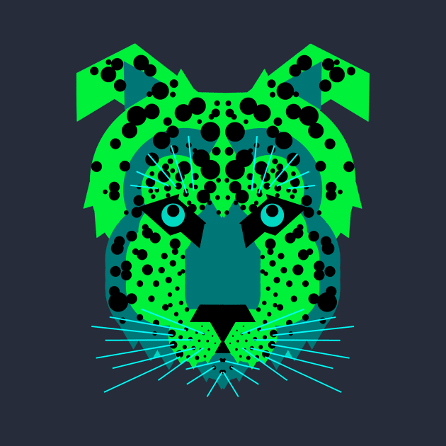 Cheetah Face, Neon Green by AnimalMagic