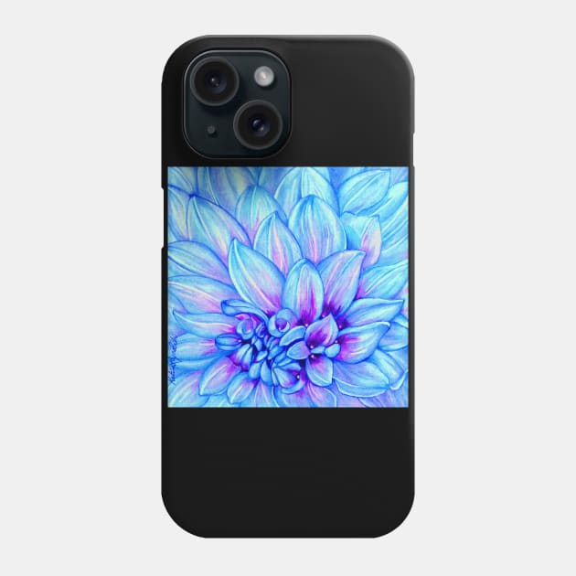 Chrysanthemum in Blue Phone Case by KatareyDesigns