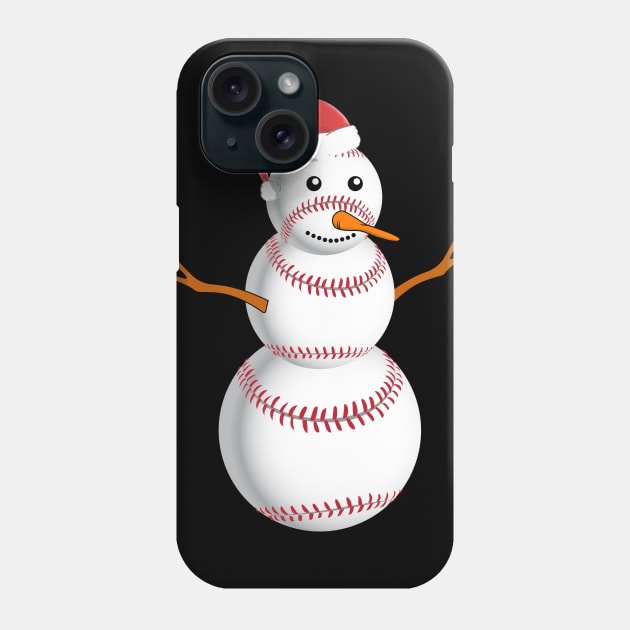 Baseball Snowman Christmas Shirt Phone Case by Skylane