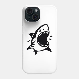 Stick Figure of a Shark in Black Ink Phone Case