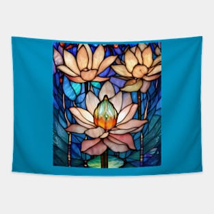 Stained Glass Lotus Flower Tapestry