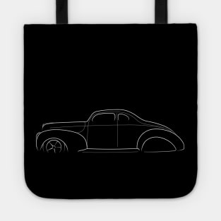 Chopped 1940 Ford Coupe - Profile stencil, white Tote