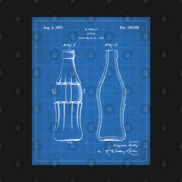 Soda Bottle Patent - Cook Chef Kitchen Decor Art - Blueprint by patentpress