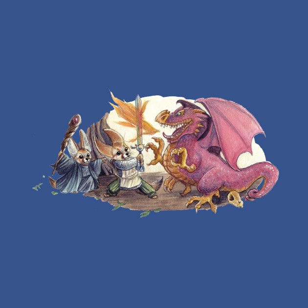 Discover Fennec Foxes: Dragon - Fantasy - T-Shirt