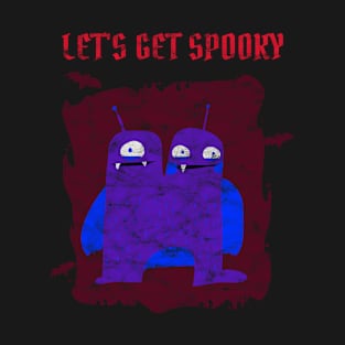 Distressed Let's Get Spooky spooky two headed monster T-Shirt