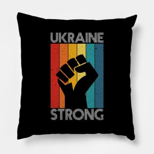 Ukraine Strong Retro Vintage Flag Pillow