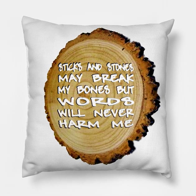 Sticks and Stones Pillow by Manatee Max