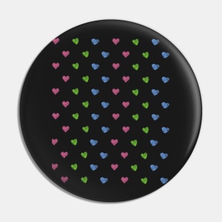 Pastel Hearts - Red, Green, Blue Pin