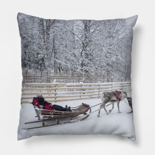 Sleigh Ride at Christmas Pillow