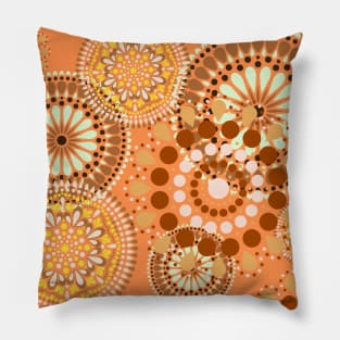 Hippie motif brown Pillow