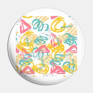 Scribble Shapes Art Pin