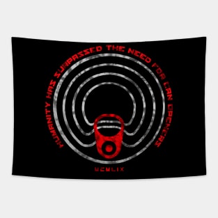 Ring Pull is the Future (red and grey) Tapestry