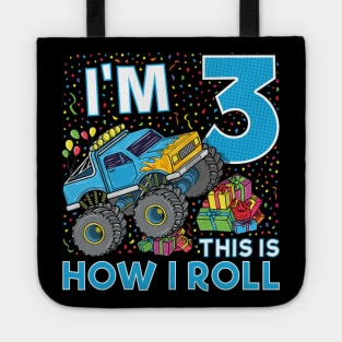 3rd Birthday Monster Truck Party Gift 3 Year Old Boy Tote