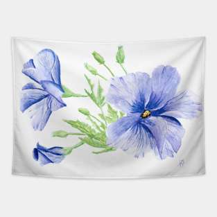 Hibiscus Flower Watercolour Painting Tapestry