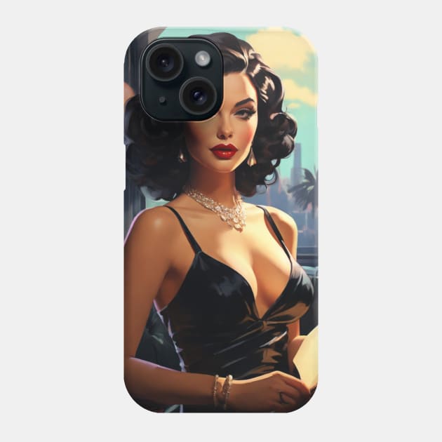 Noir Femme Fatale 1940’s (version 2) Phone Case by StudioX27