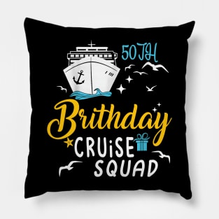 50th Birthday Cruise Squad Gifts 2024 Matching Party Family Pillow