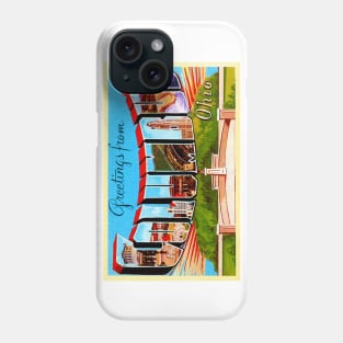 Greetings from Columbus, Ohio - Vintage Large Letter Postcard Phone Case