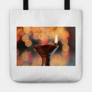 A lit lamp Tote