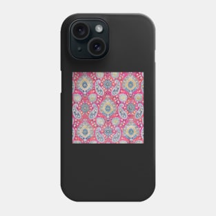 Boho Chic Glam Paisley Fuchsia / Gold Phone Case