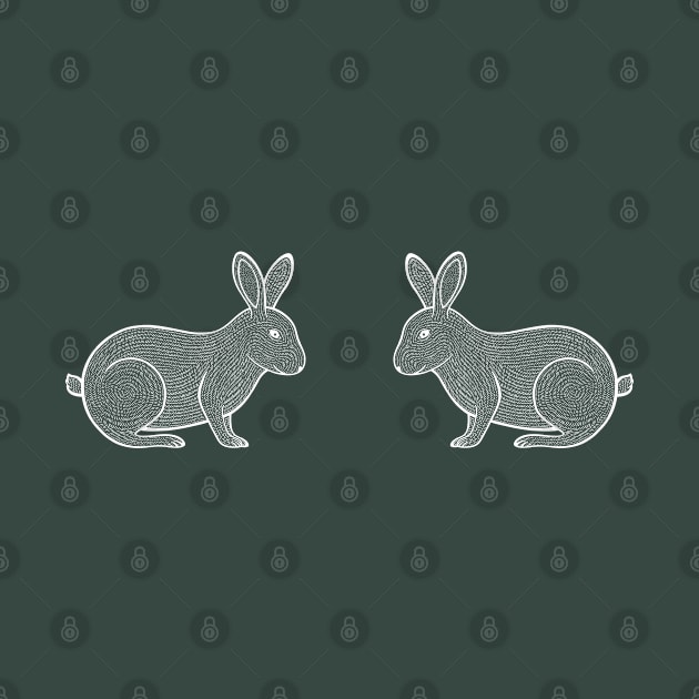 Rabbits in Love - cute and fun animal design - farm animals by Green Paladin